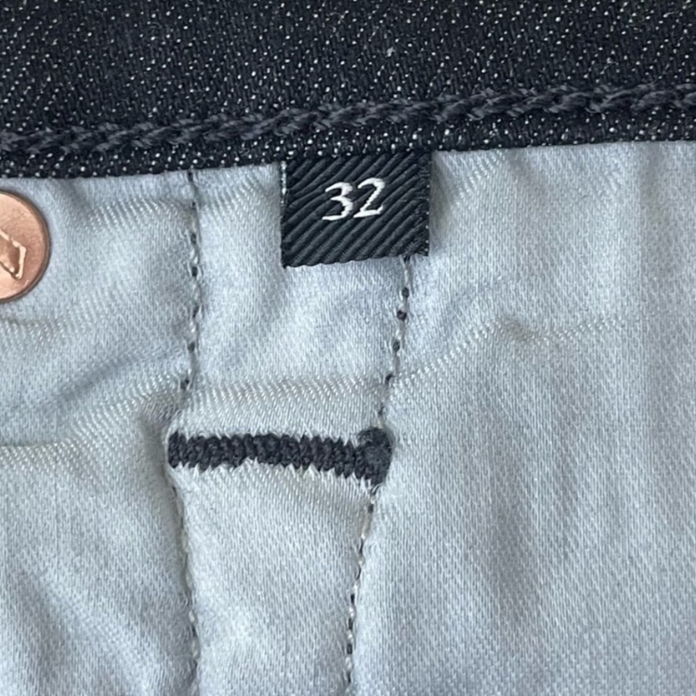 7 FOR ALL MANKIND NWT MEN’S SLIMMY SLIM STRAIGHT JEANS BLACK DISTRESSED 32 33 36 - Picture 12 of 15
